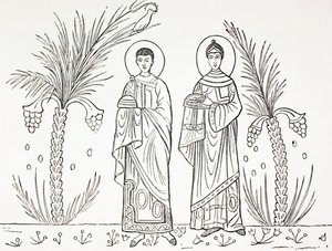セント・セシリアとその夫ヴァレリアンは、ポール・ラクロアの「中世の軍事と宗教生活」から、ロンドンc.1880を出版した。 作： French School